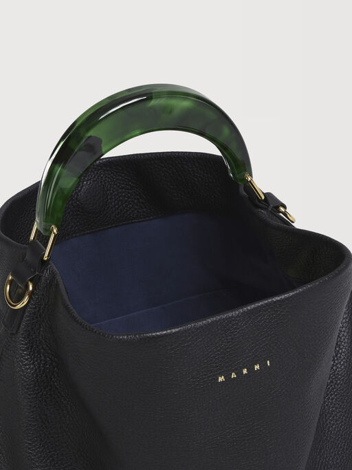 Bolso mediano Venice de piel negra - Bolsos de hombro
