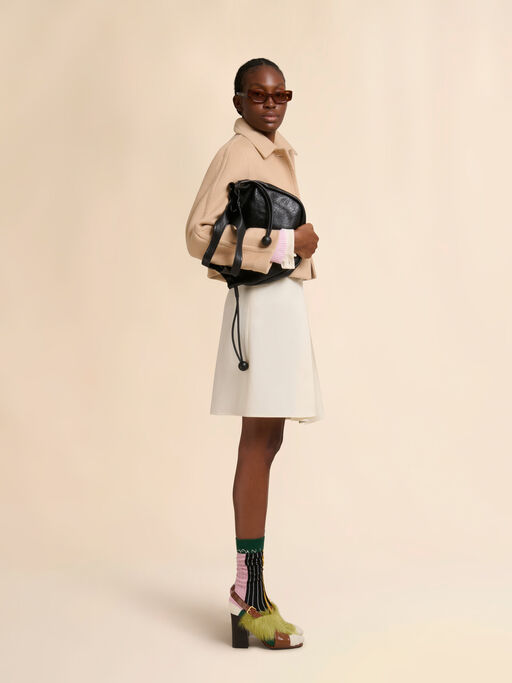 Camel felt cropped jacket - Jackets