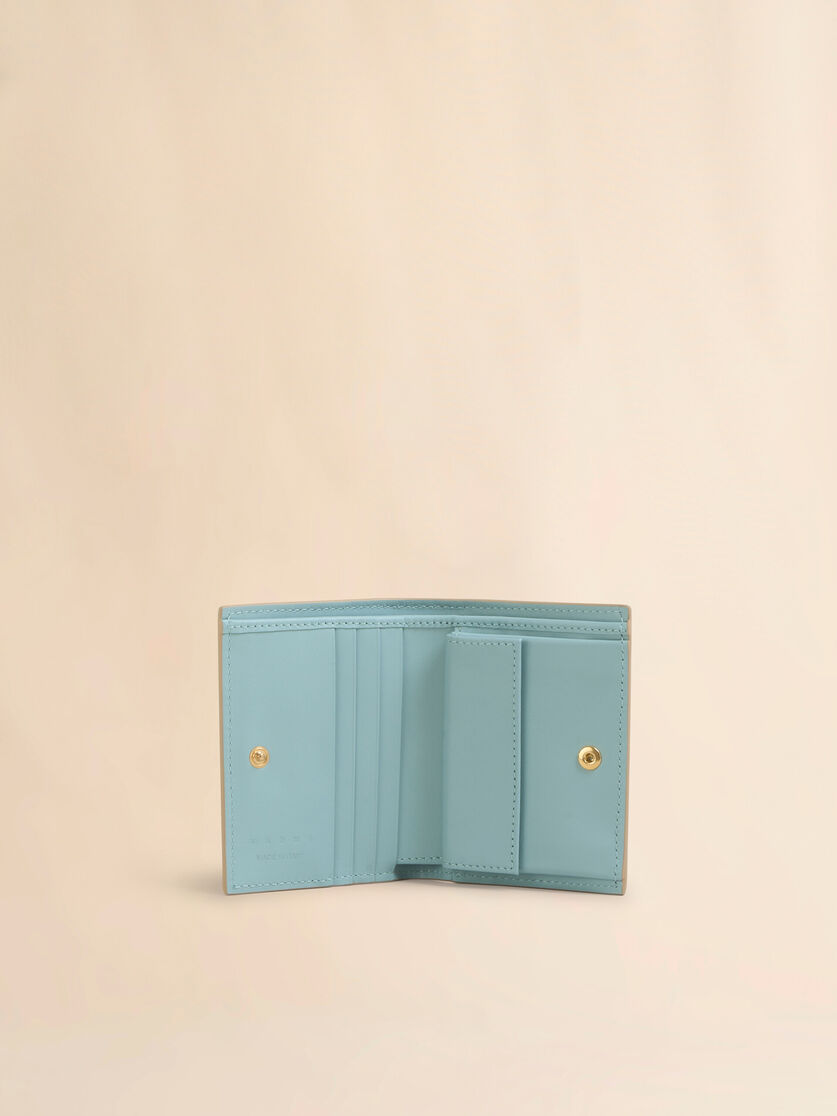 Sky blue bi-fold wallet with Marni Symbol embroidery - Wallets - Image 2