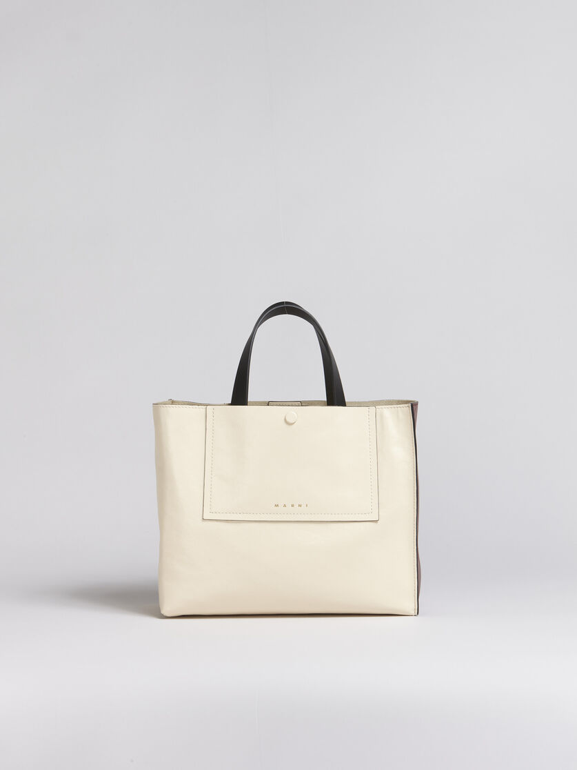 Horizontale MUSEO SOFT Tote Bag aus Leder im Colourblock-Design - Shopper - Image 1