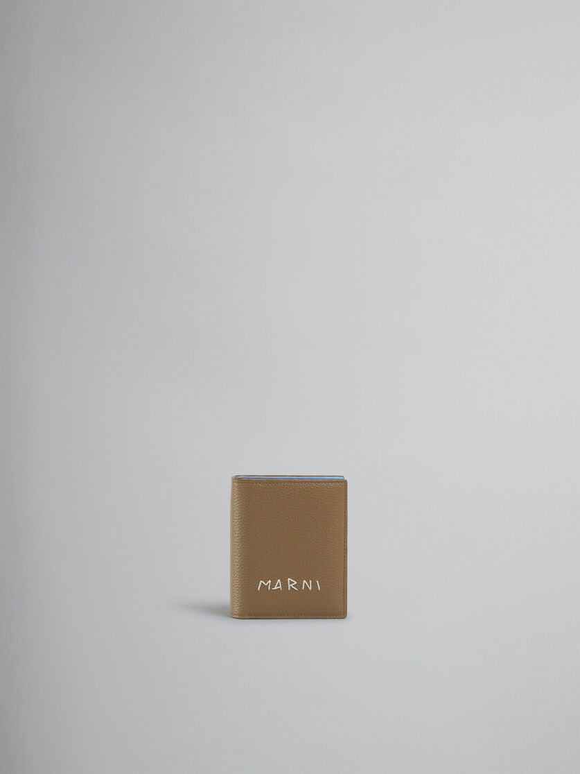 Portafoglio bi-fold in pelle nera con zip e impunture Marni - Portafogli - Image 1