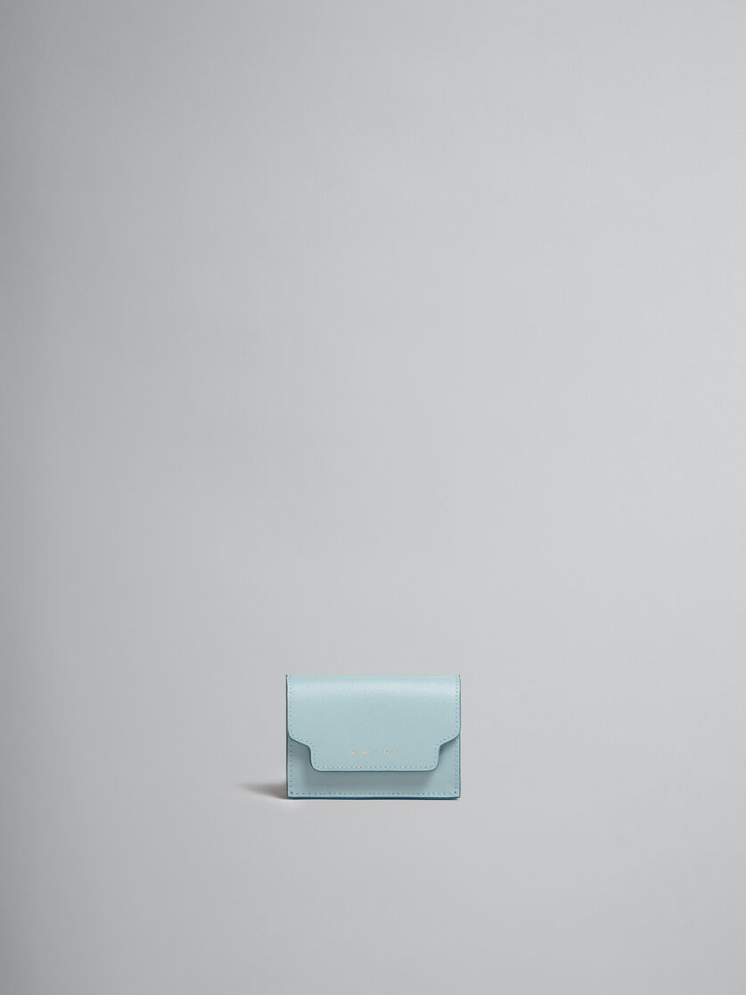 ライトブルー サフィアーノレザー製三つ折りウォレット | Marni
