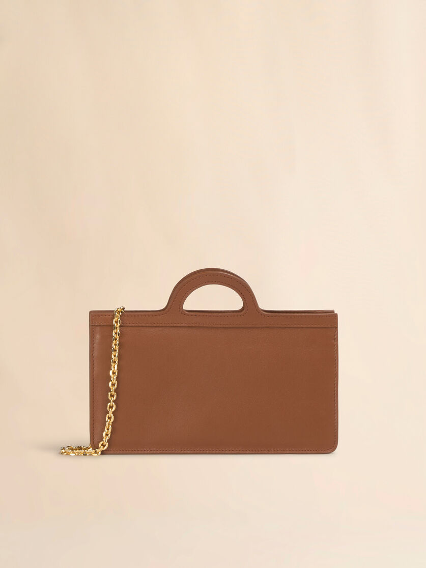 Brown leather Tropicalia long wallet with chain strap - Wallets - Image 2