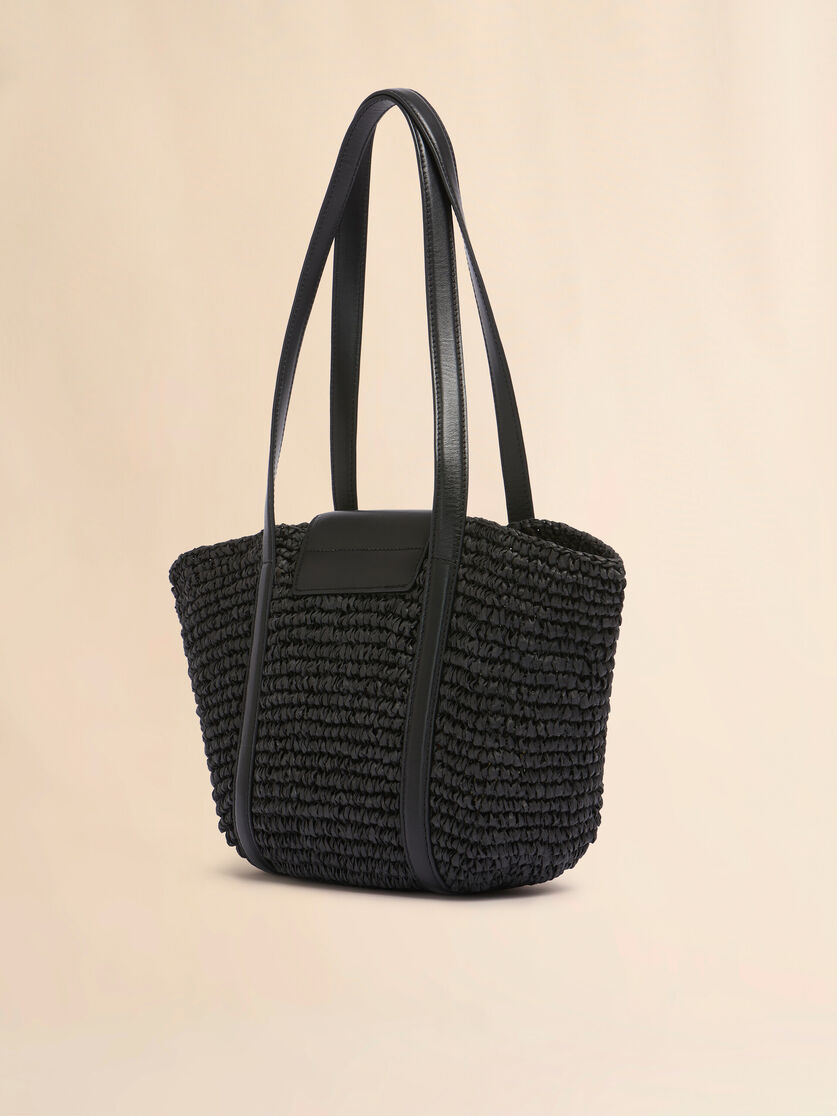 Small black raffia-effect Trunkaroo beach bag - Shopping Bags - Image 3