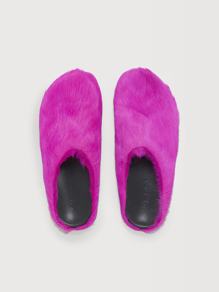 Fuchsia long-hair calfskin Fussbett sabot, Image 4