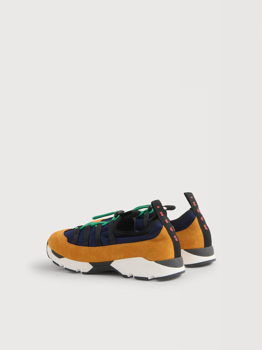 Blue and orange lycra lace-up sneaker, Image 3