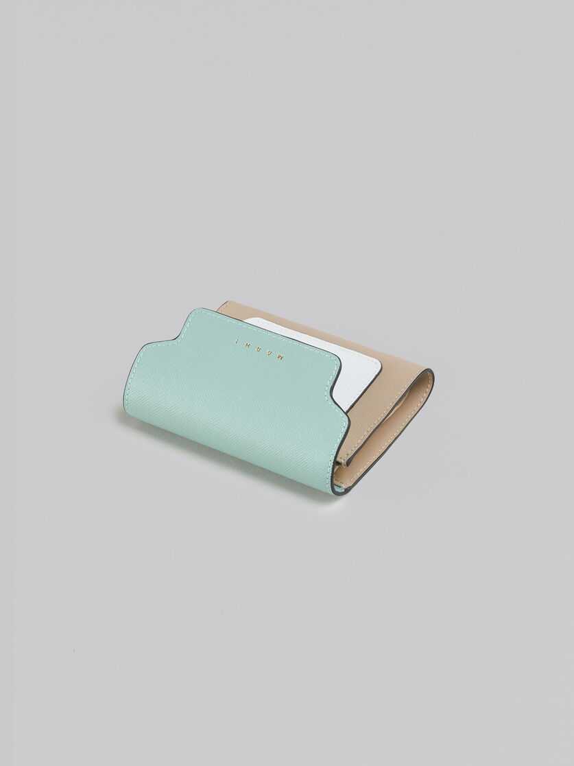 Light green white and brown saffiano leather wallet - Wallets - Image 4