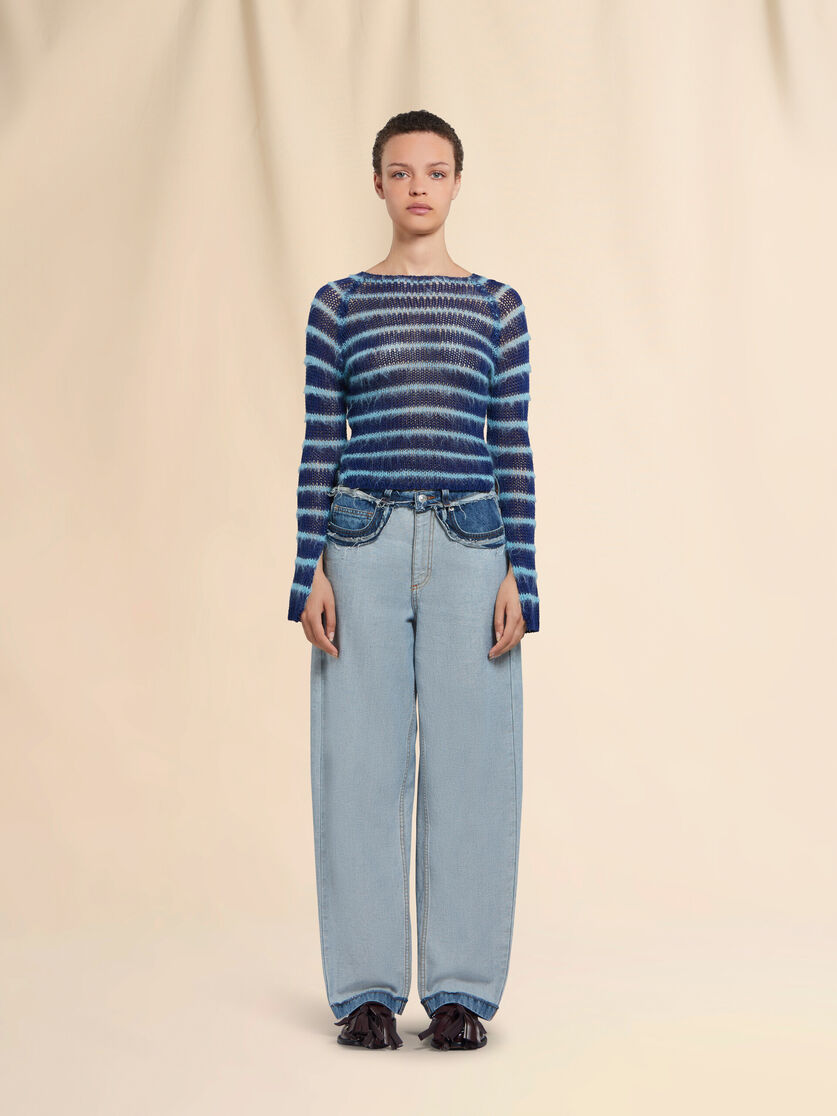 Blue inside-out denim carrot-fit jeans - Pants - Image 2