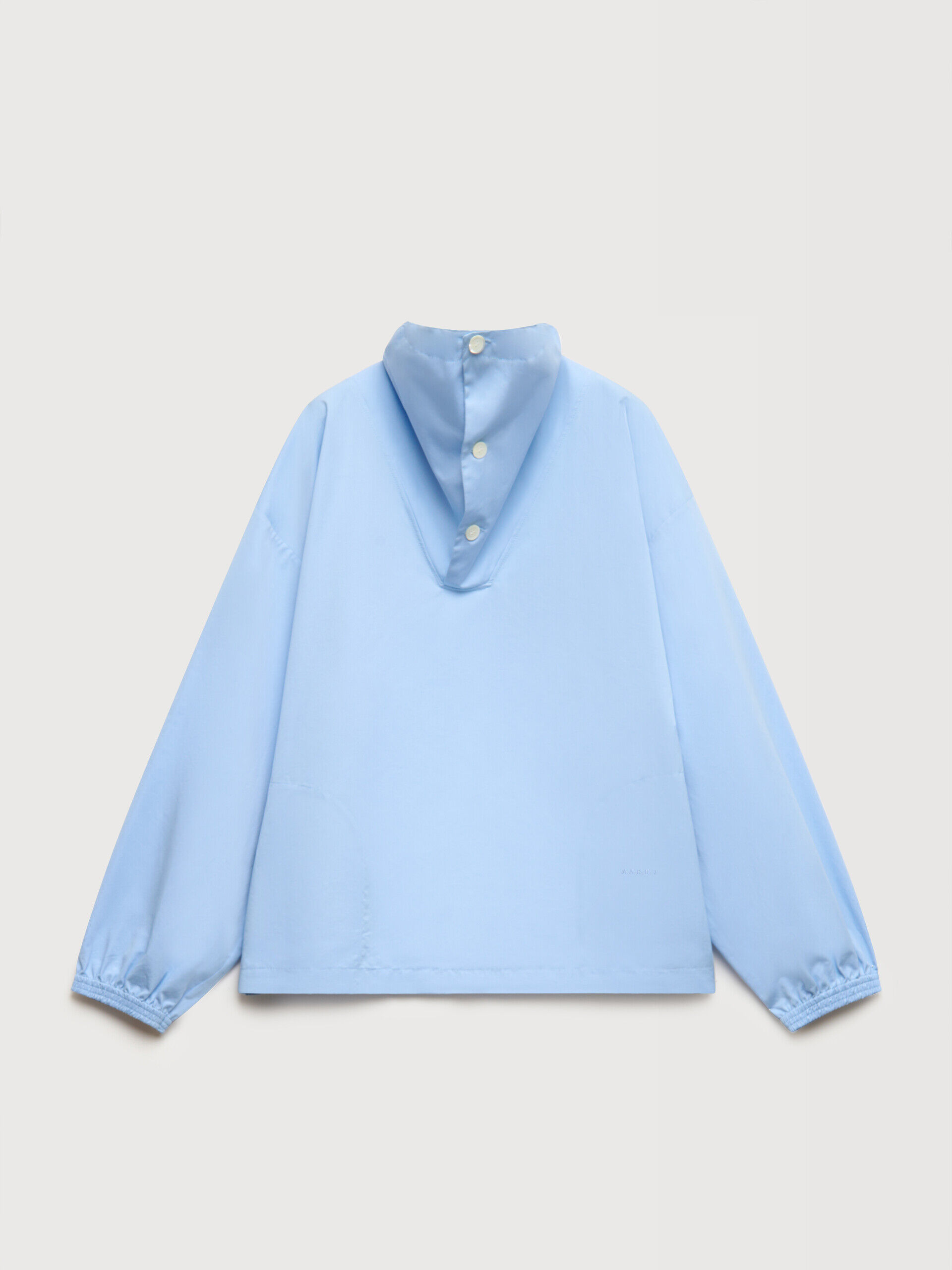 Light blue poplin shirt with funnel neck | Marni