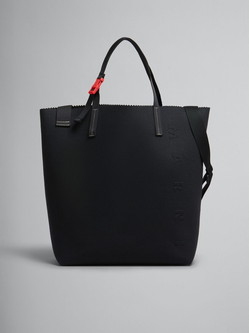 ブラック キャンバス製 Tribeca ショッパー、レイズド マルニロゴ | Marni