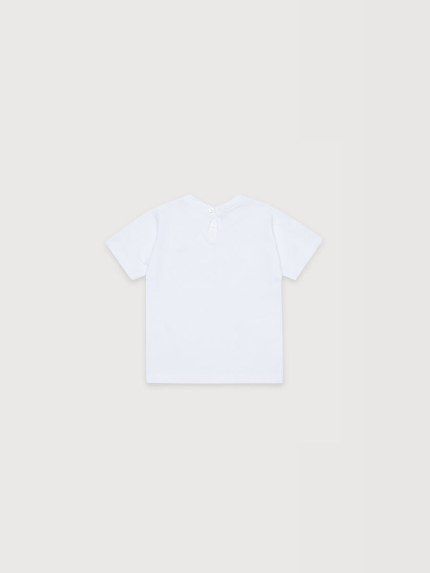 White cotton T-shirt with cursive Marni logo, Image 2