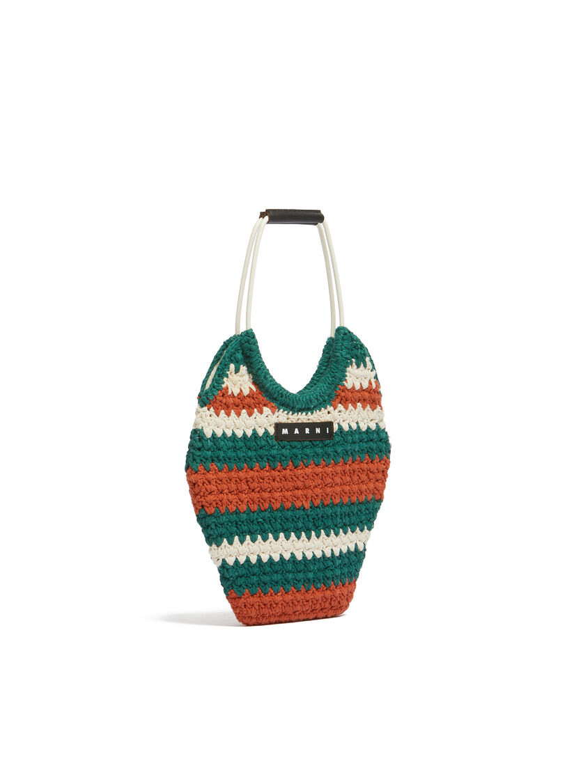 Brown striped cotton crochet MARNI MARKET handbag - Shopping Bags - Image 2