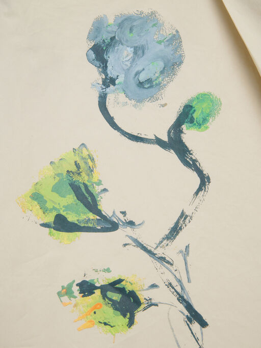 Abito in cotone beige con stampata Crystal Flower - Vestiti