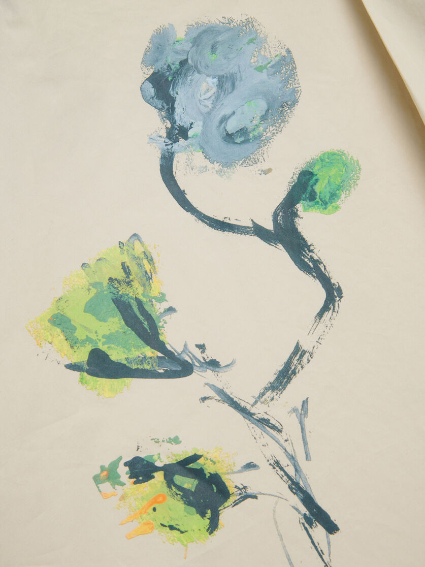 Abito in cotone beige con stampata Crystal Flower, Image 4