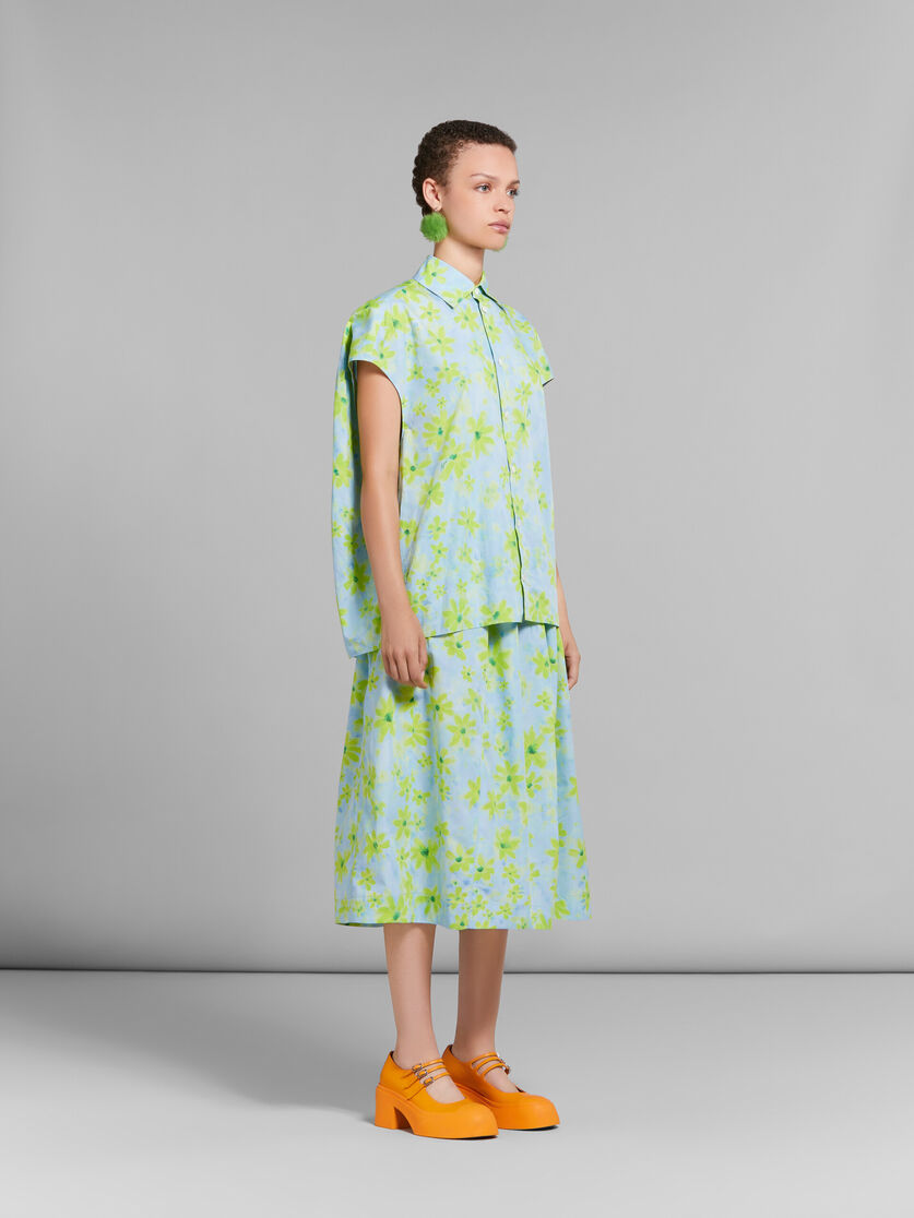 Robe cocon en popeline vert clair avec imprimé Parade - Chemises - Image 5