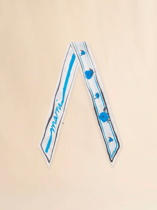 Blue floral print silk bandeau scarf - Other accessories