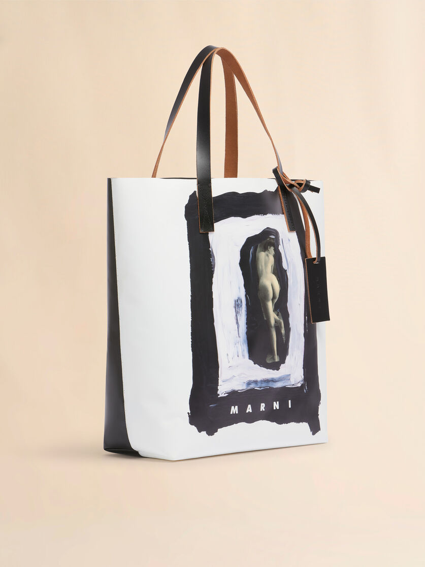 White and black Tribeca tote with naked figure print - Shopping Bags - Image 6