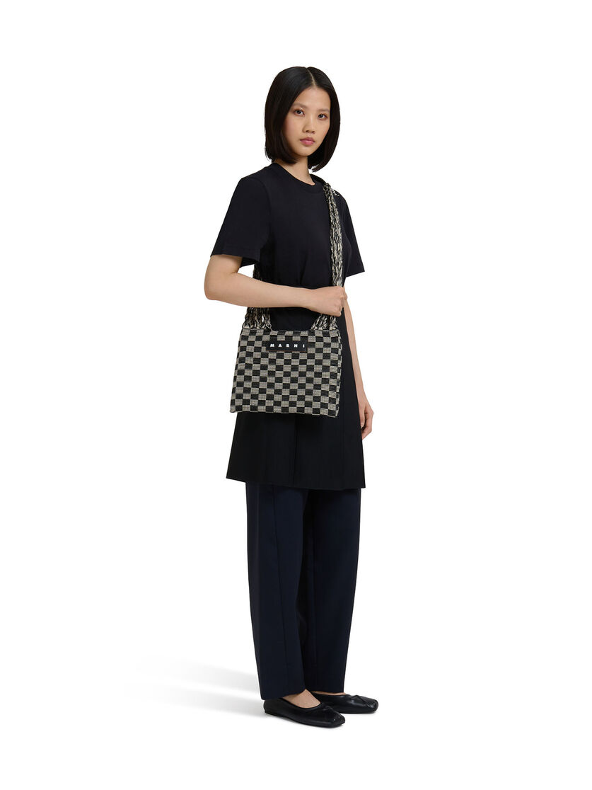 ホワイト MARNI MARKET CROSS CHECKERBORAD HAMMOCK BAG - ショッピングバッグ - Image 4