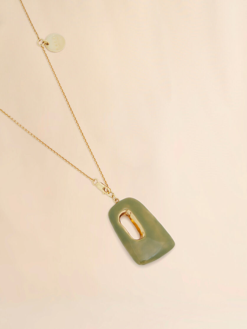 Green enamel Trapeze necklace, Image 2