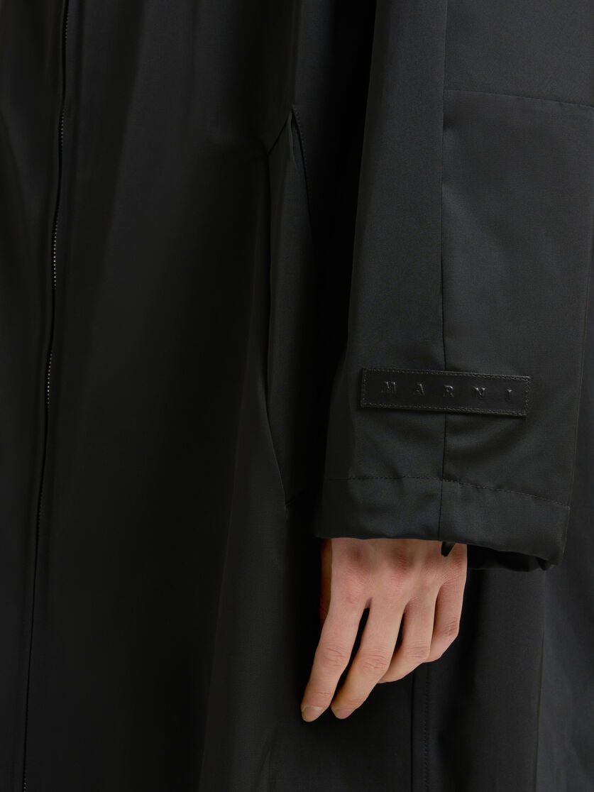 Black gathered taffeta parka - Jackets - Image 5