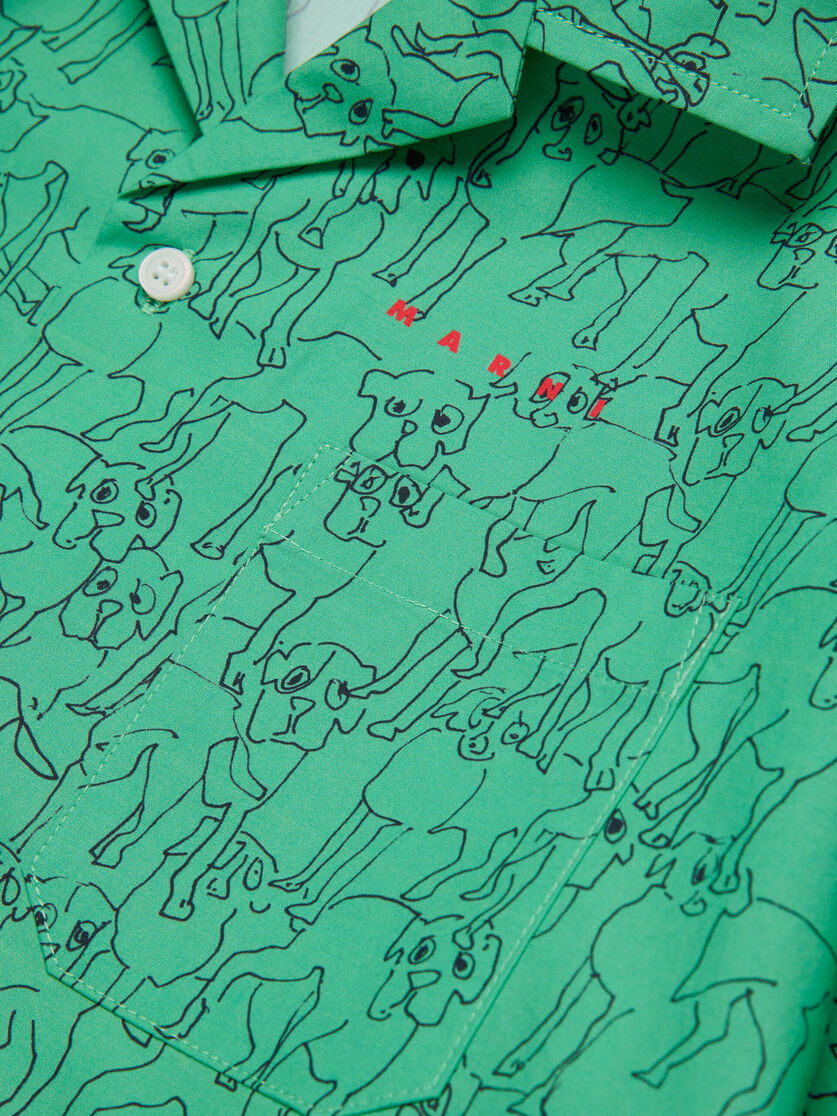 White poplin bowling shirt with Joy pattern - シャツ - Image 4