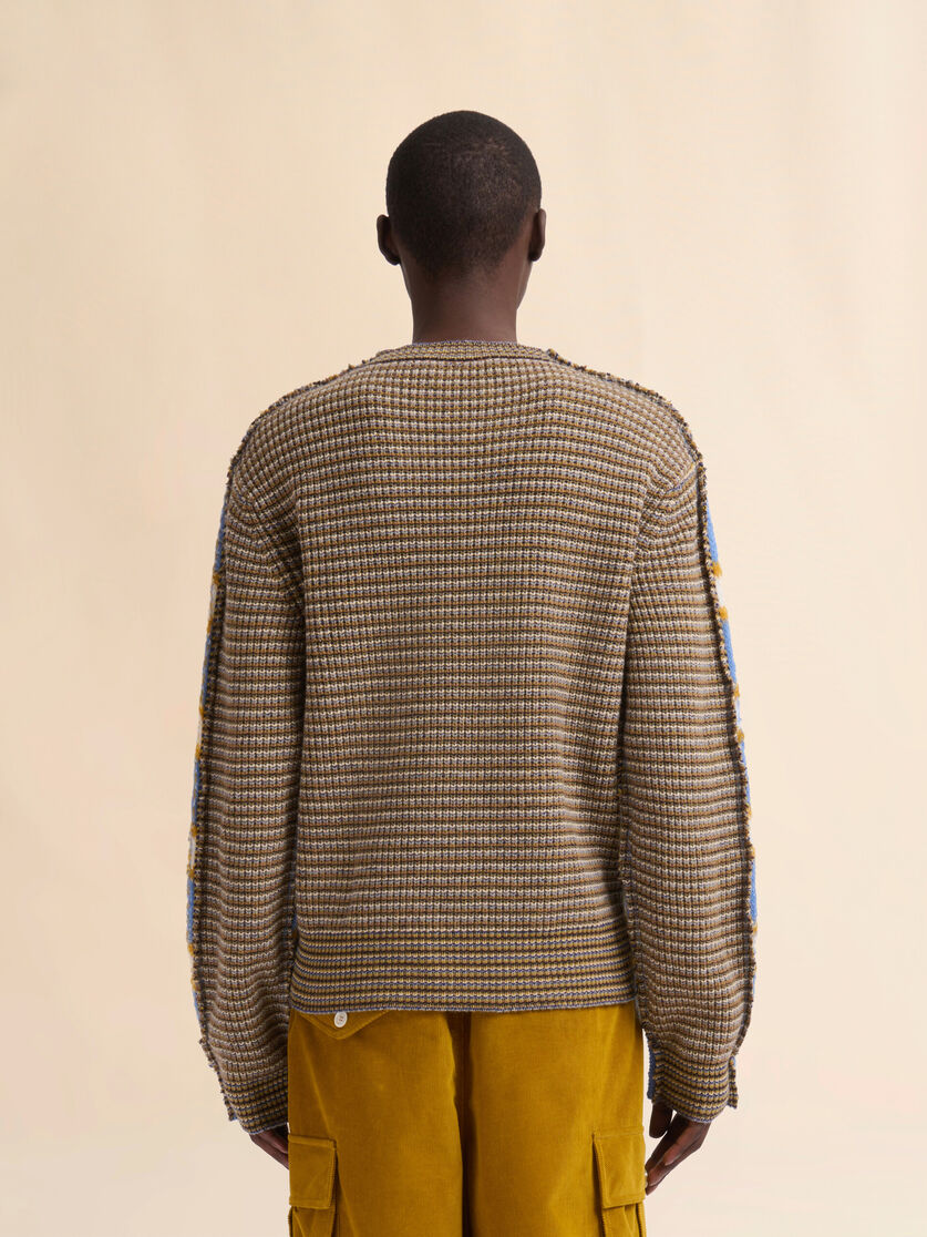 Maglione in mohair a righe blu e retro a contrasto - Pullover - Image 3