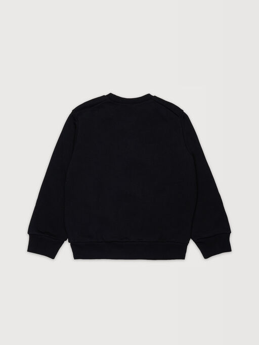 Black cotton sweatshirt with bold Marni logo - Sweaters