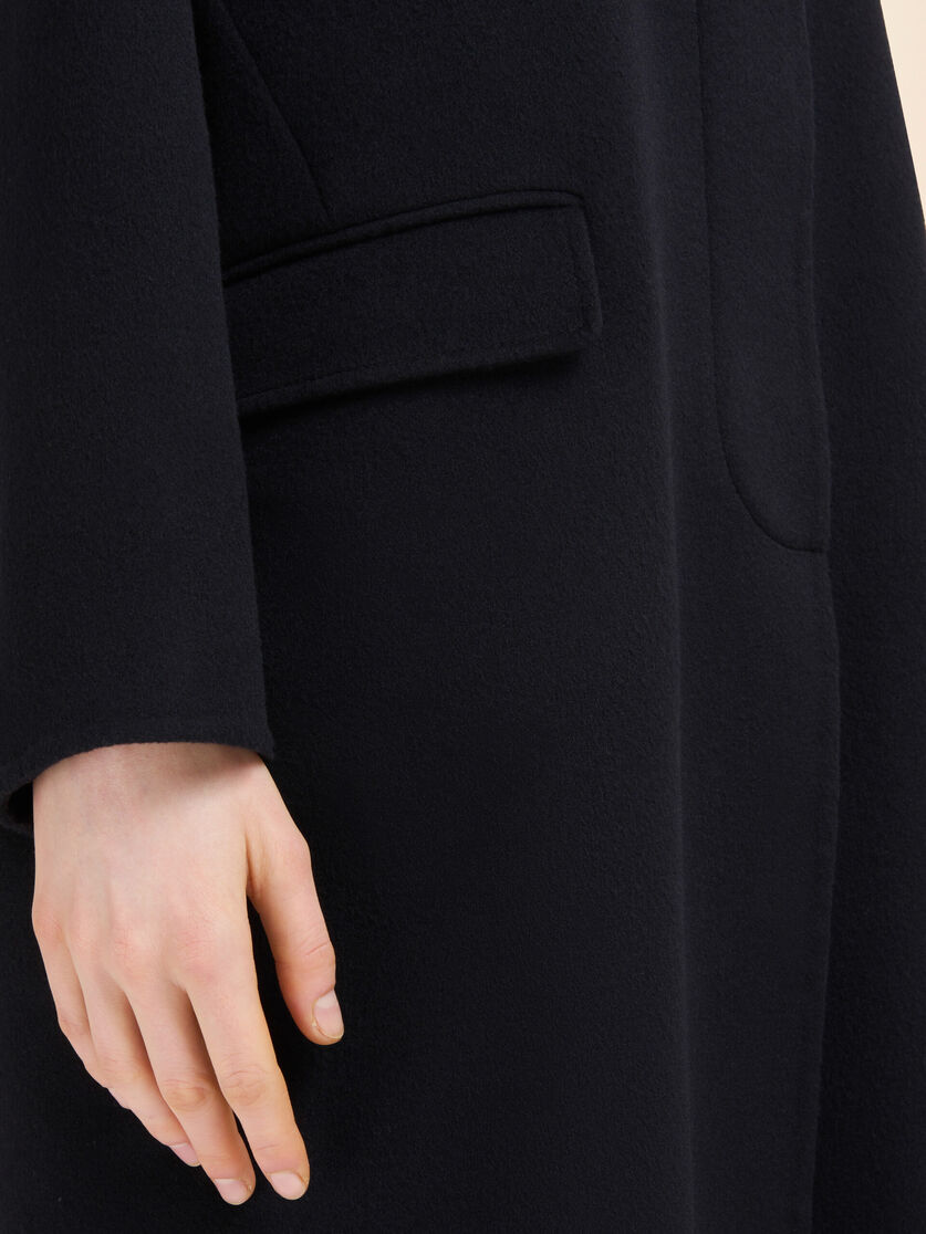Black felt coat with Marni Symbol - Coats - Image 5