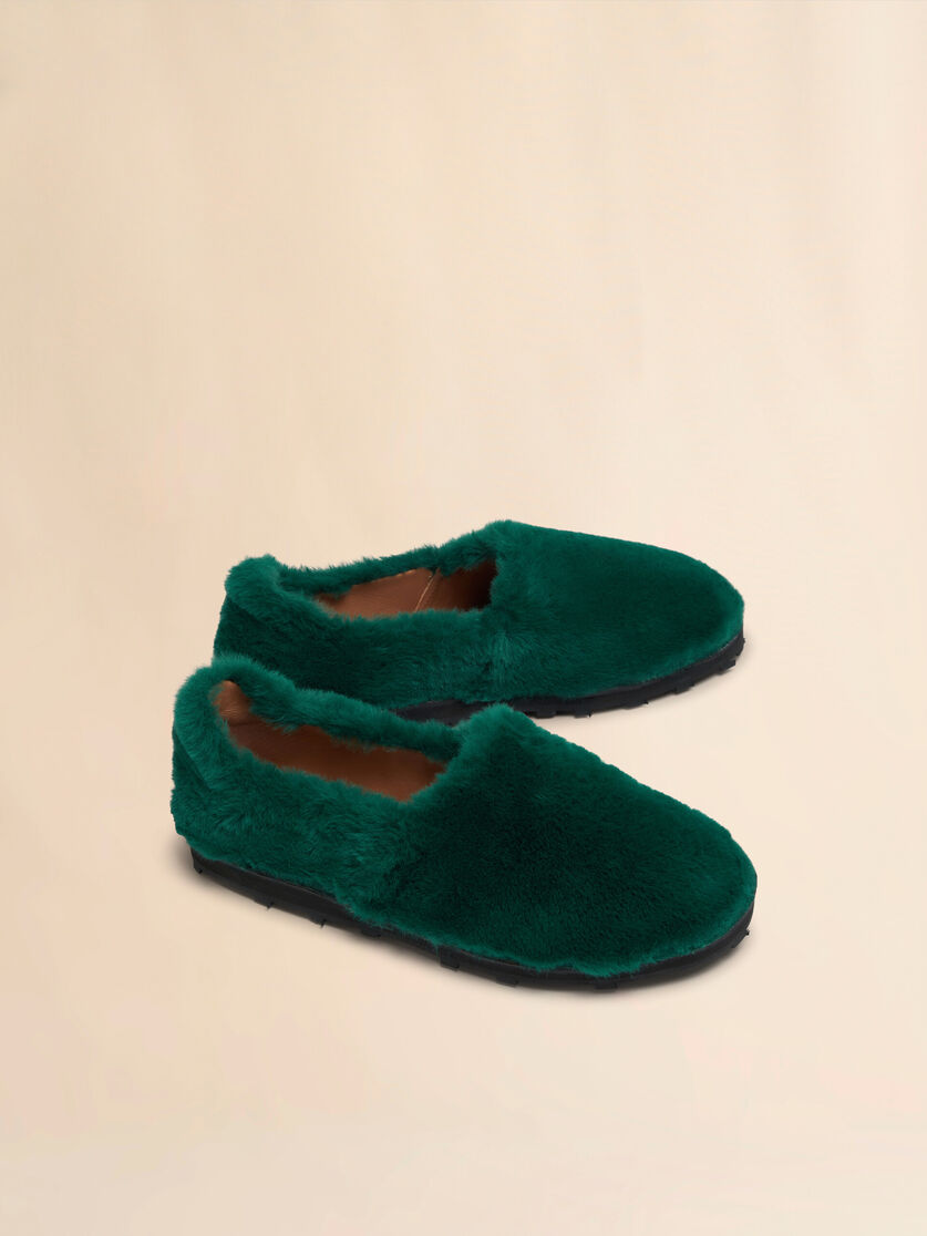 Blue slip-on loafer in faux fur - Mocassin - Image 4