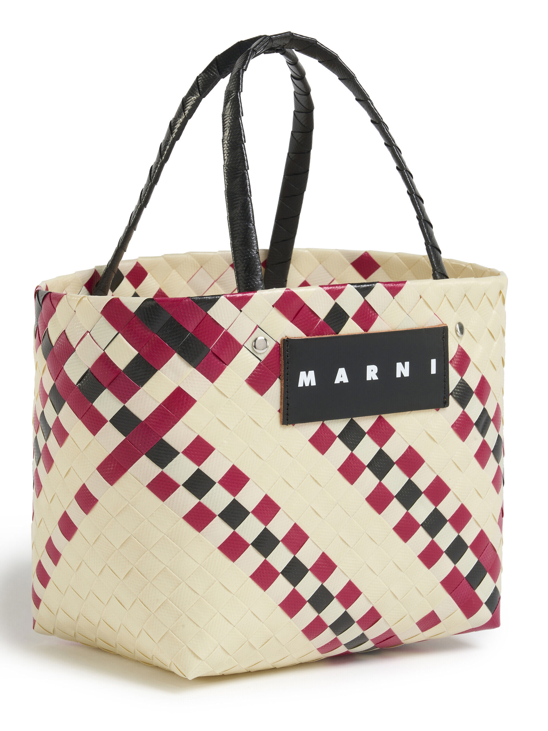 ポップなチェック柄◎*Marni* MARNIMARKET CHECK BASKET *存在感 ブルー&レッド MARNI MARKET CHECK BASKET MINI BAG | Marni