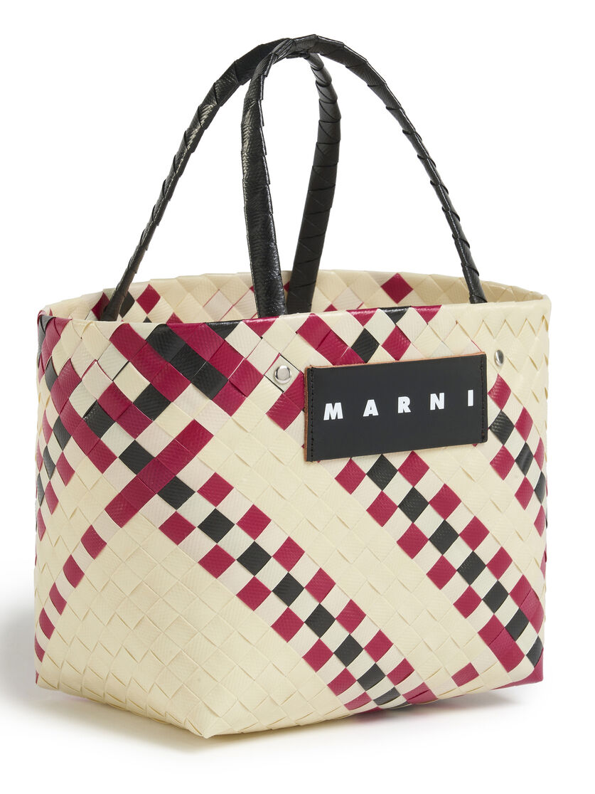 ブルー&レッド MARNI MARKET CHECK BASKET MINI BAG - ショッピングバッグ - Image 4