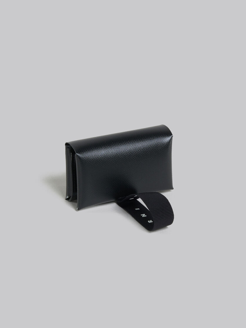 Black trifold wallet with logo strap - Wallets - Image 4