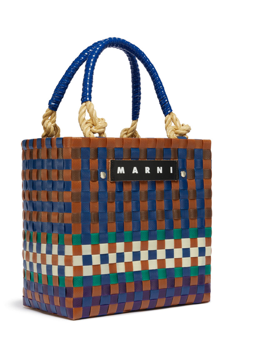 Borsa Marni Market Sunday Mini Basket In Intrecciato Blu - Borse shopping - Image 4
