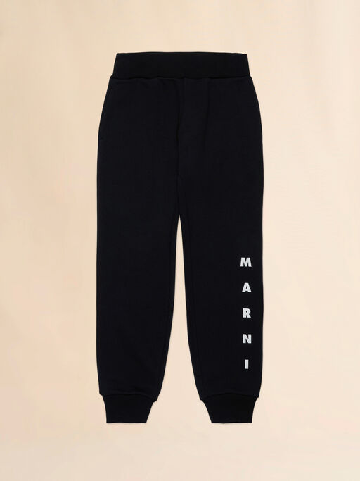 Marni 프린트 디테일의 블랙 코튼 조거 팬츠 - 팬츠