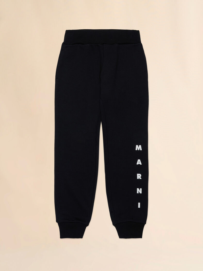 Marni 프린트 디테일의 블랙 코튼 조거 팬츠 - 팬츠 - Image 1