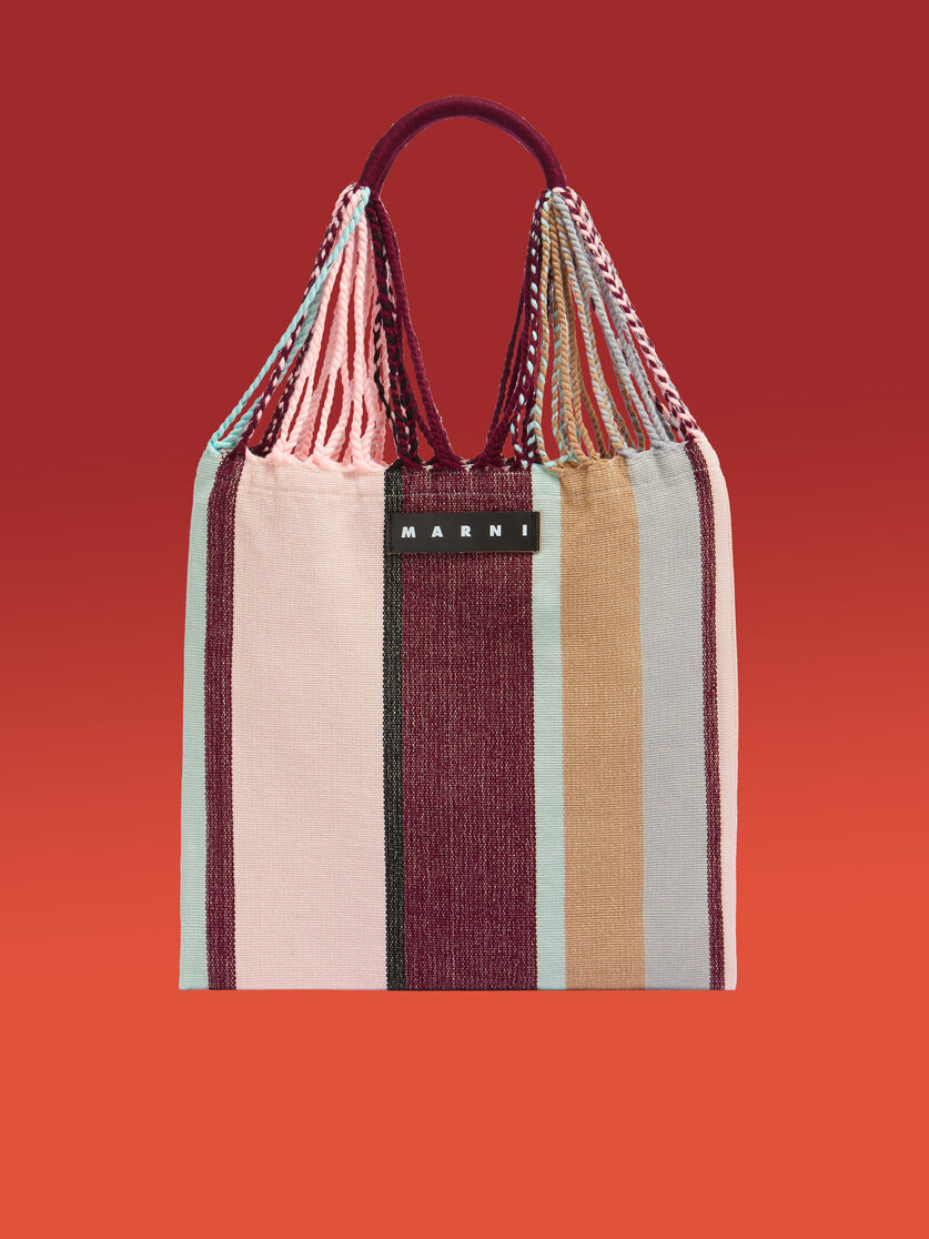 MARNI MARKET ポリエステル ショッピングバッグ ハンモック風ハンドル付き グレー/ターコイズ/レッド - ハンドバッグ - Image 1