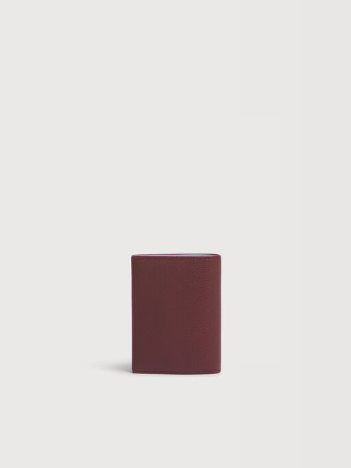 バーガンディ レザー Marni Mending 二つ折りウォレット - 財布