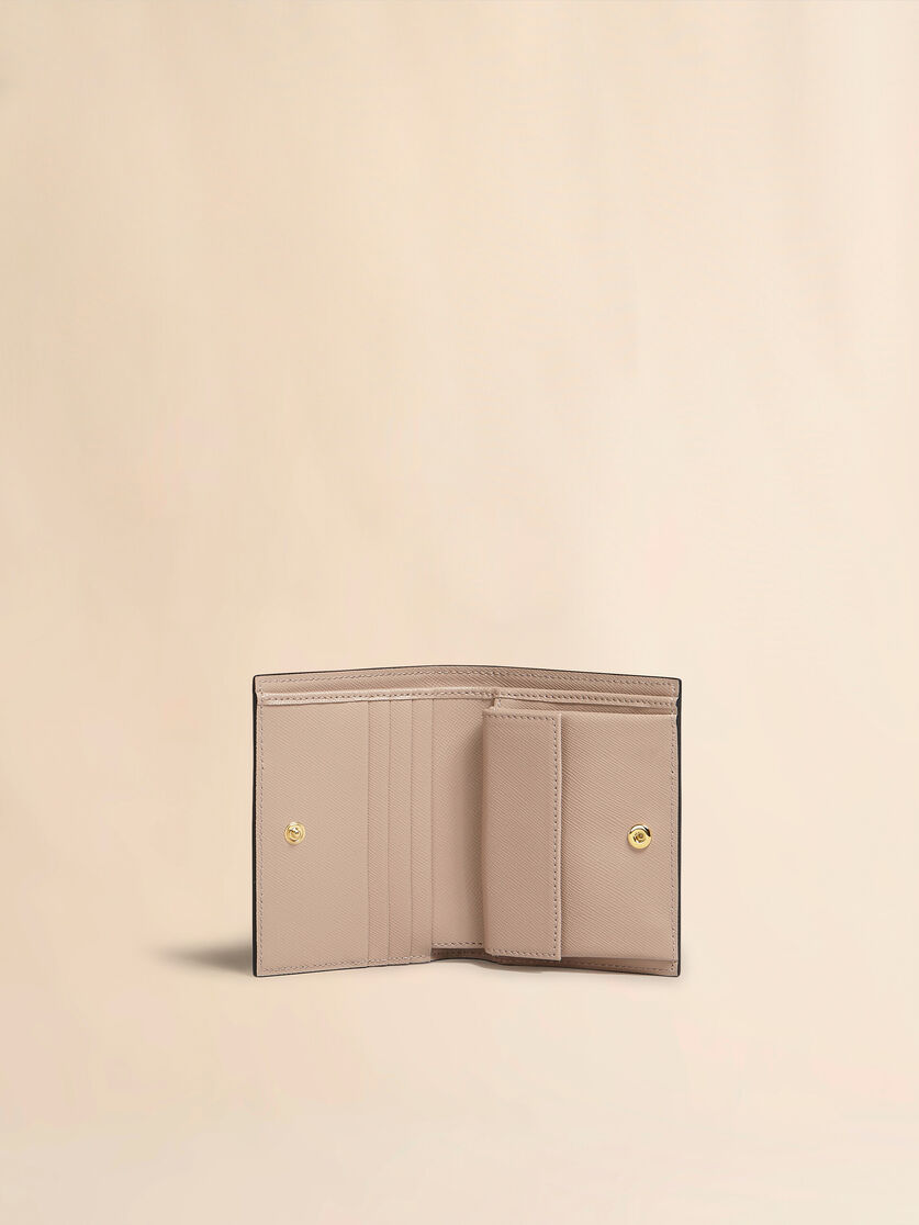 Portafoglio bi-fold in saffiano blu bianco e marrone - Portafogli - Image 2