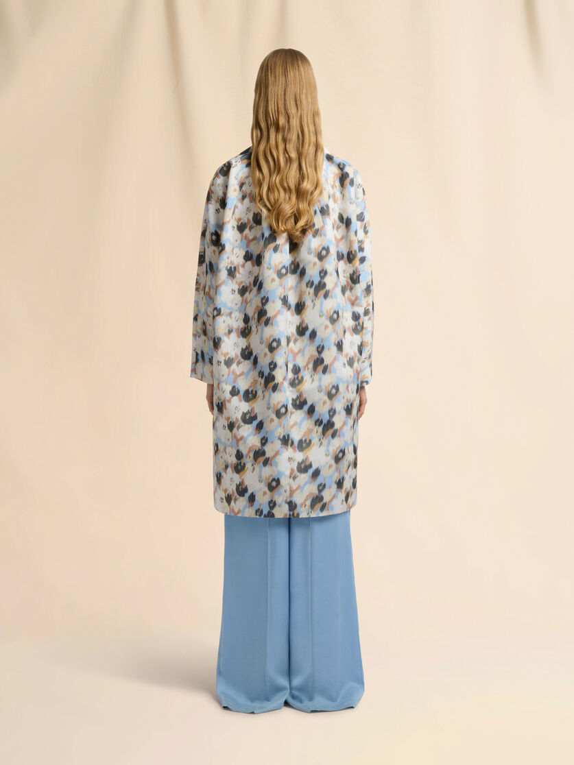 Blue duchesse reversible coat with contrast prints, Image 3