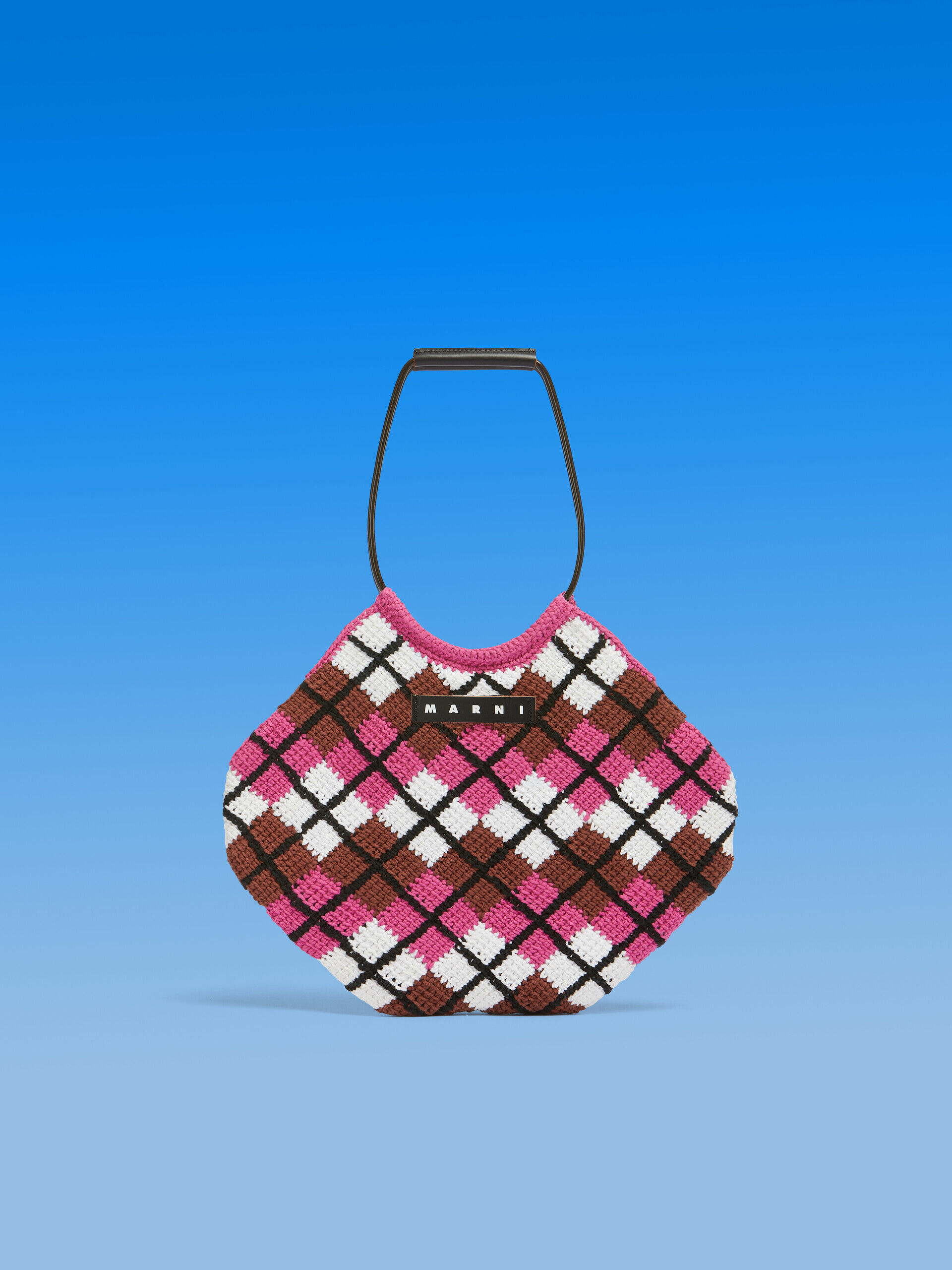 MARNI ☆ マルニ MARKET コットンニット ハンドバッグ ピンク ロンバス コットンニット製 MARNI MARKET ハンドバッグ