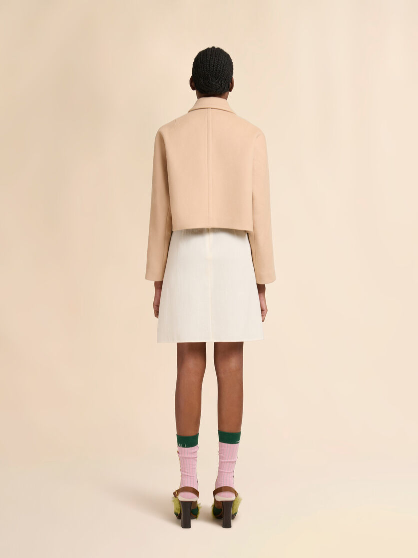 Camel felt cropped jacket, Image 3