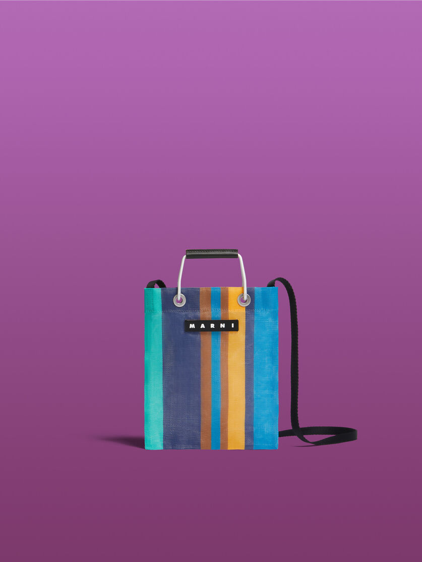 グリーンブルー(ターコイズ) MARNI MARKET STRIPE MINI SHOULDER BAG - ハンドバッグ - Image 1