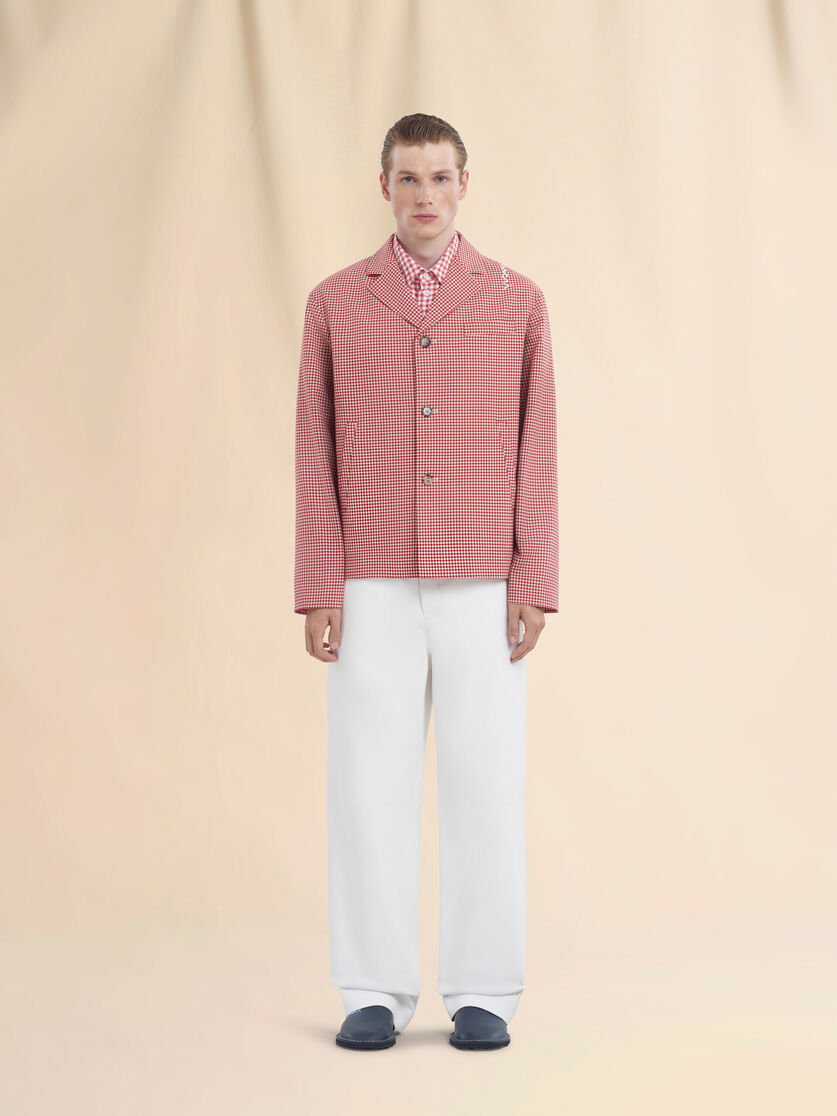 Red and white gingham wool jacket - Jackets - Image 2