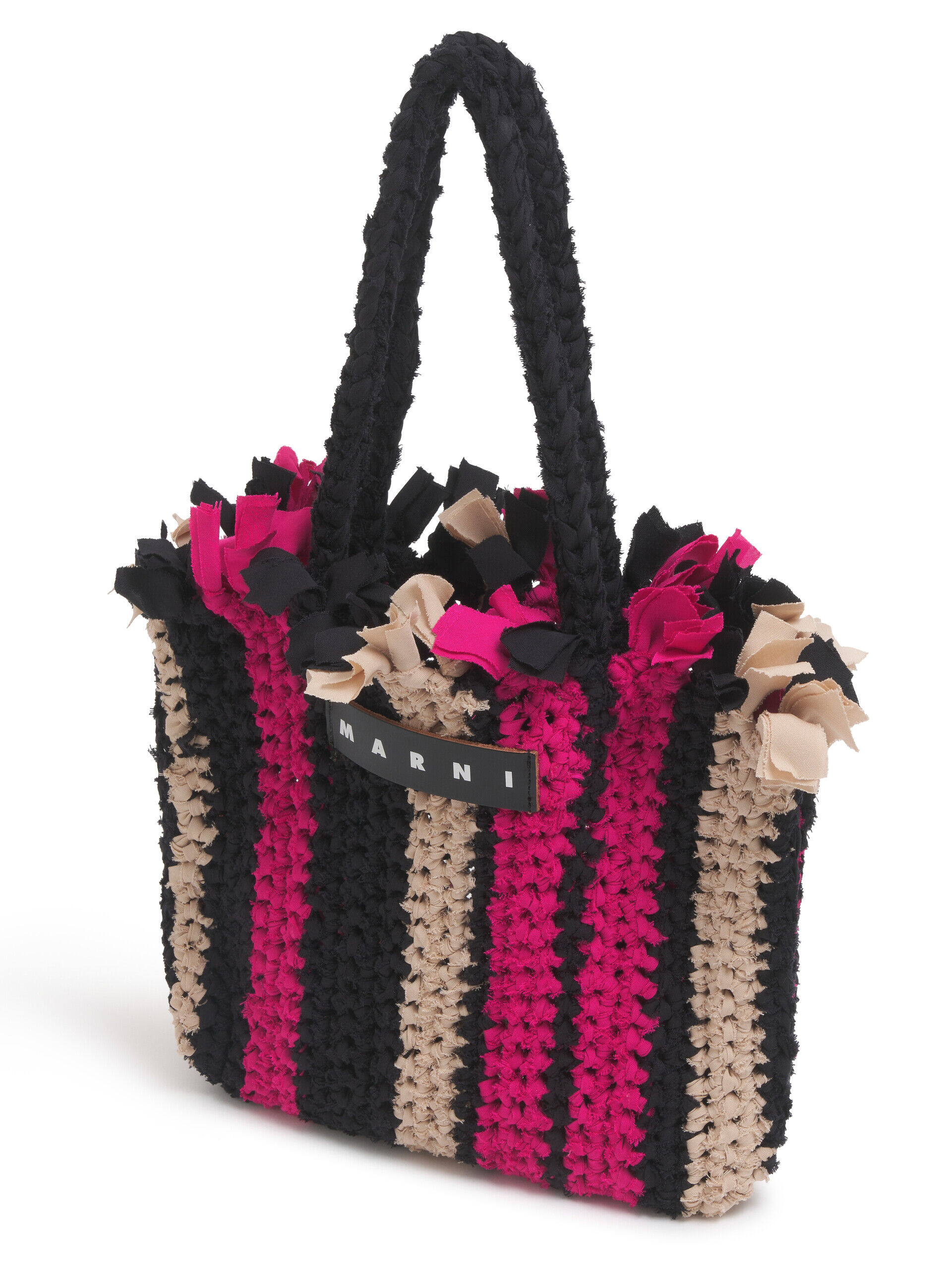 最終値下げ)ブラック&オレンジ MARNI MARKET CANAPAバッグ 最終値下げ)ブラック&オレンジ MARNI MARKET CANAPAバッグ