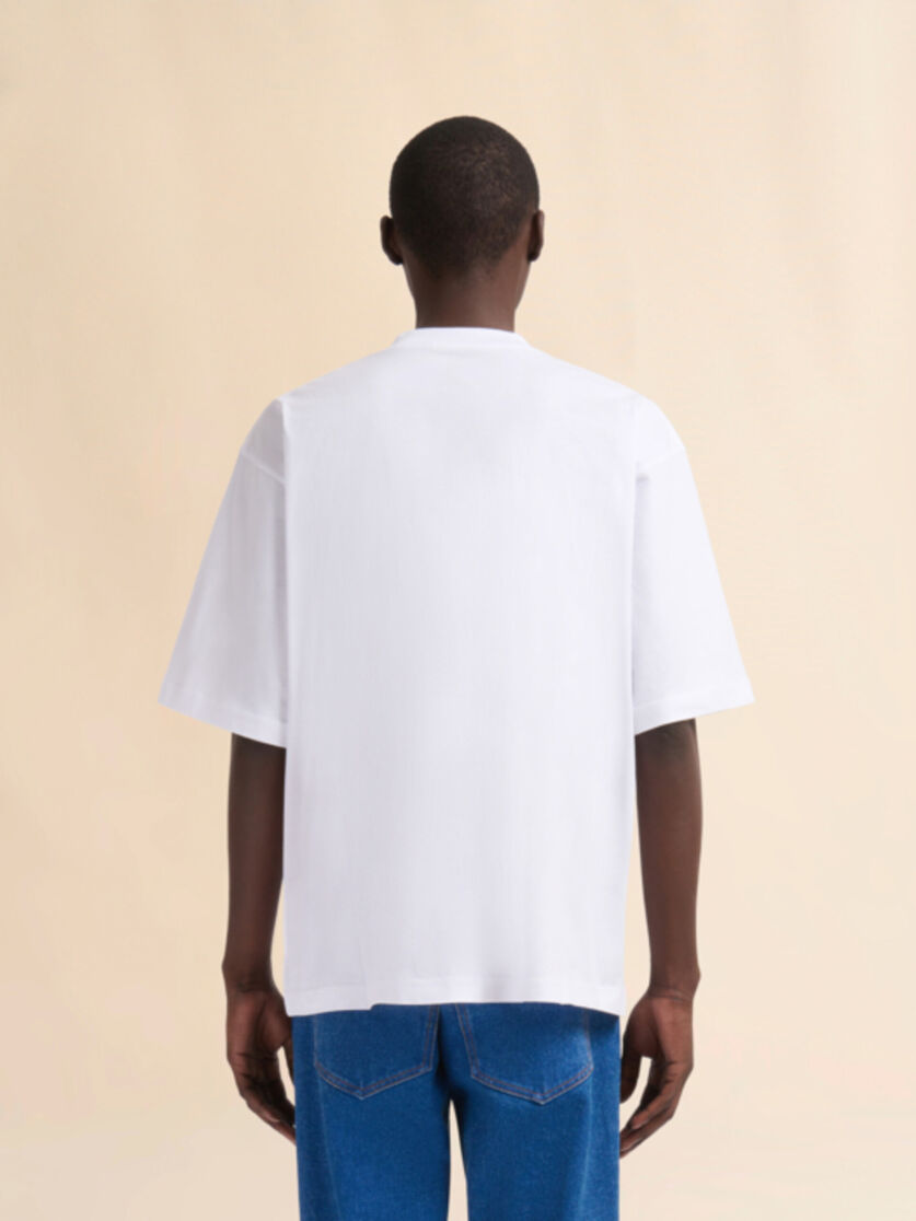 Pink organic cotton T-shirt with logo - Shirts - Image 3