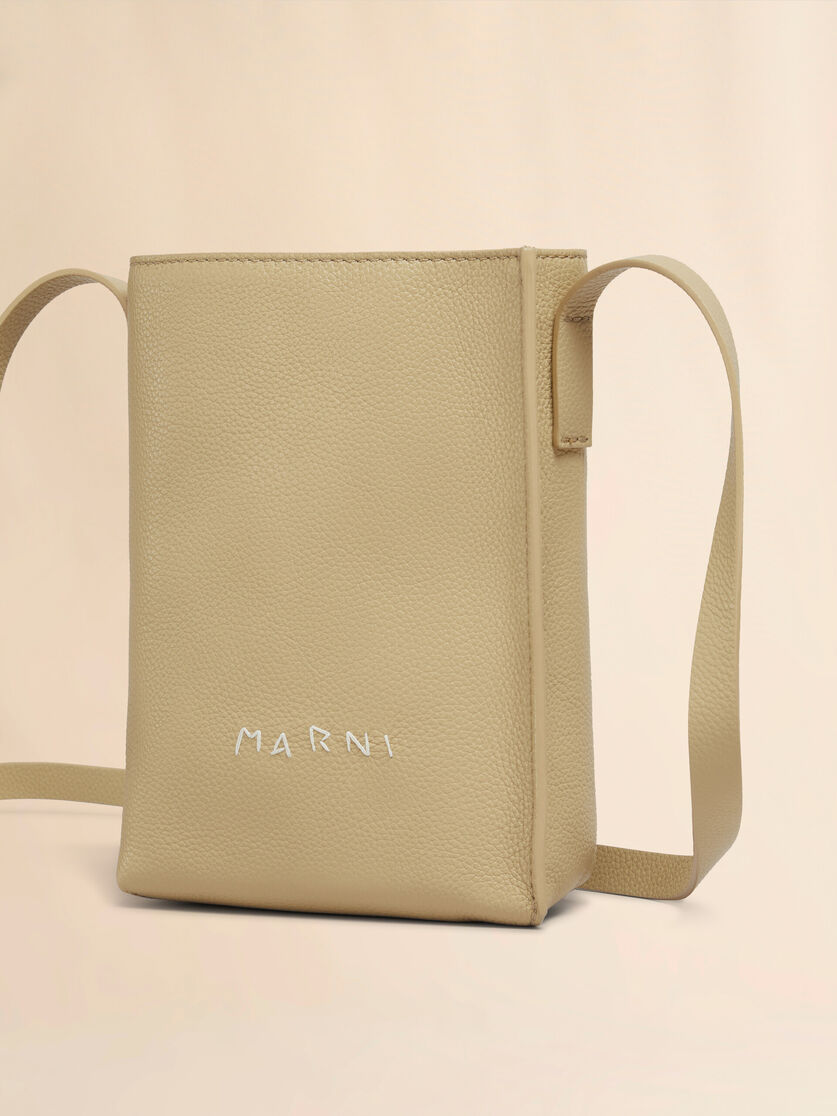 Black leather Museo Nano Bag with Marni Symbol embroidery - Shoulder Bags - Image 4