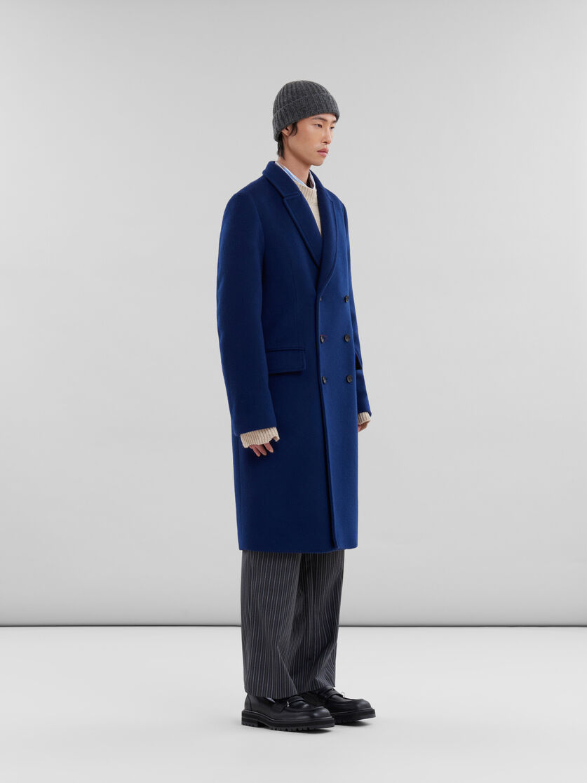 ブルー フェルト製 ダブルブレストコート、マルニメンディング | Marni
