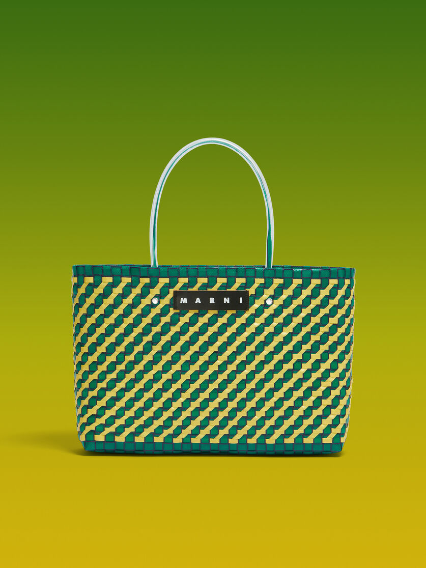 Green diagonal MARNI MARKET tote bag | Marni 