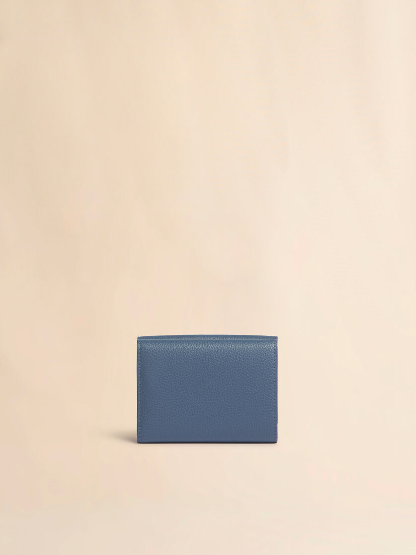 ブルー レザー製三つ折りウォレット、Marni Mending刺繍入り, Image 3