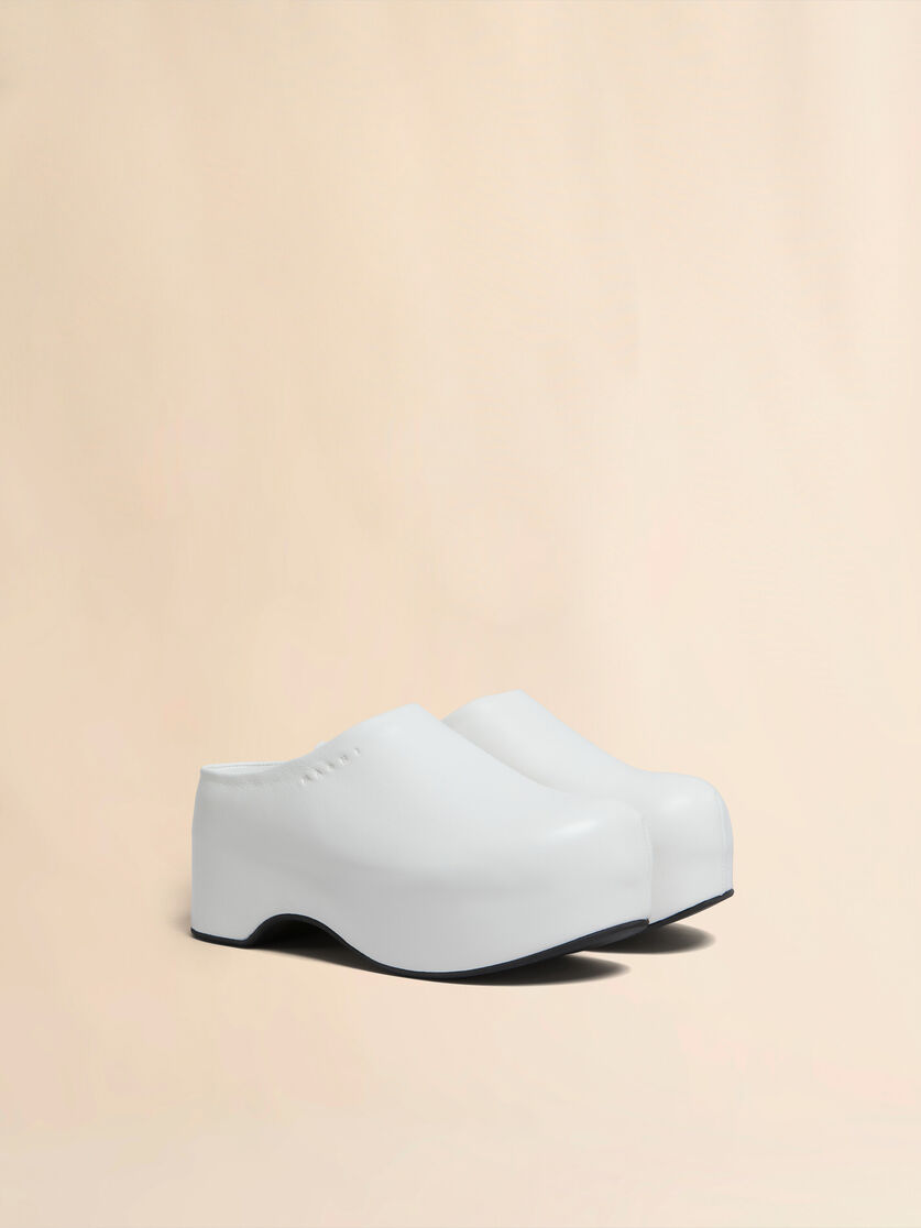 Black leather chunky clog sabot - Sandals - Image 2